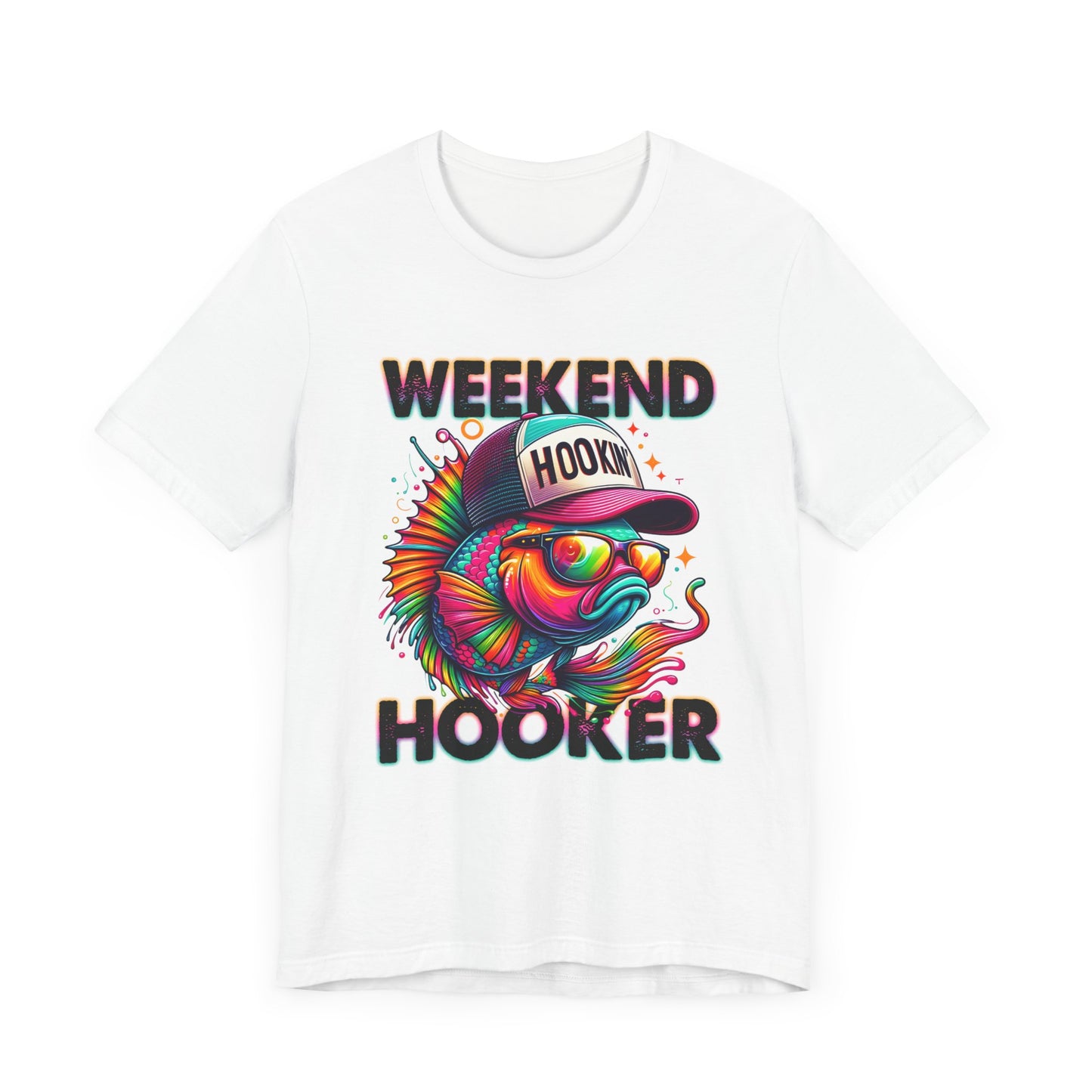 Weekend Hooker Graphic Tee - Fun Colorful Fish Design for Fishing Lovers