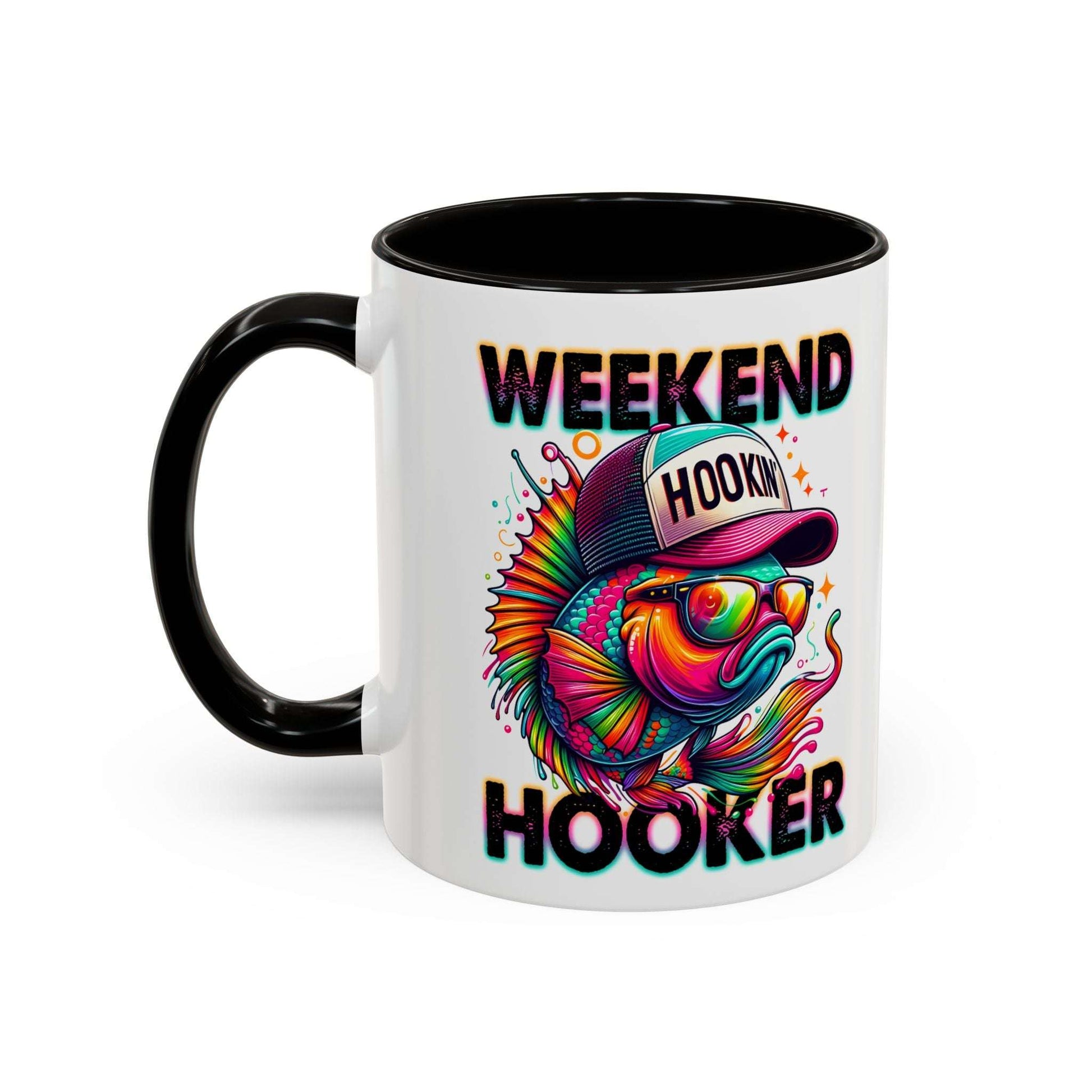 Colorful Weekend Hooker Mug - Fun 11oz & 15oz Coffee Cup for Fishing Enthusiasts