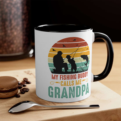 Fishing Grandpa Accent Mug - Perfect Gift for Father's Day & Grandparents' Day