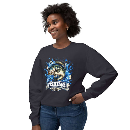 Fishing is My Therapy Unisex Lightweight Crewneck Sweatshirt