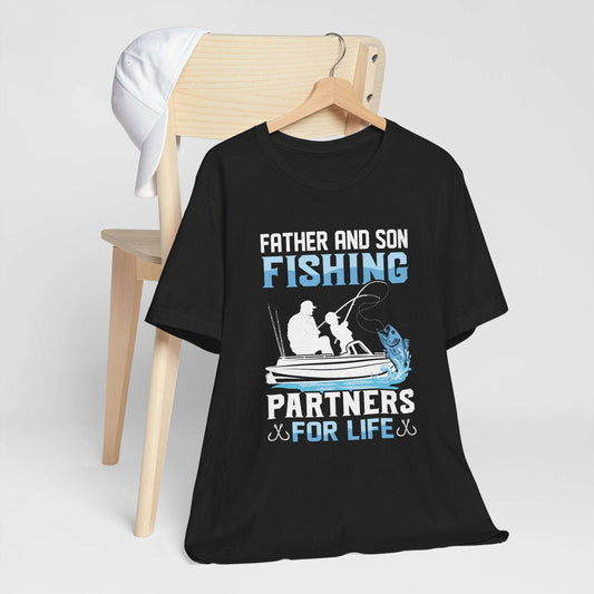 Father and Son Fishing Partners Short Sleeve Tee - Unisex Jersey T-Shirt