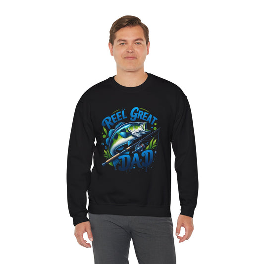 Reel Great Dad Crewneck Sweatshirt - Perfect for Fishing Enthusiasts