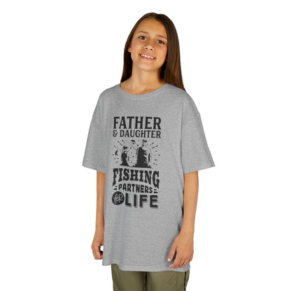 Father & Daughter Fishing Partners Life Kids Tee