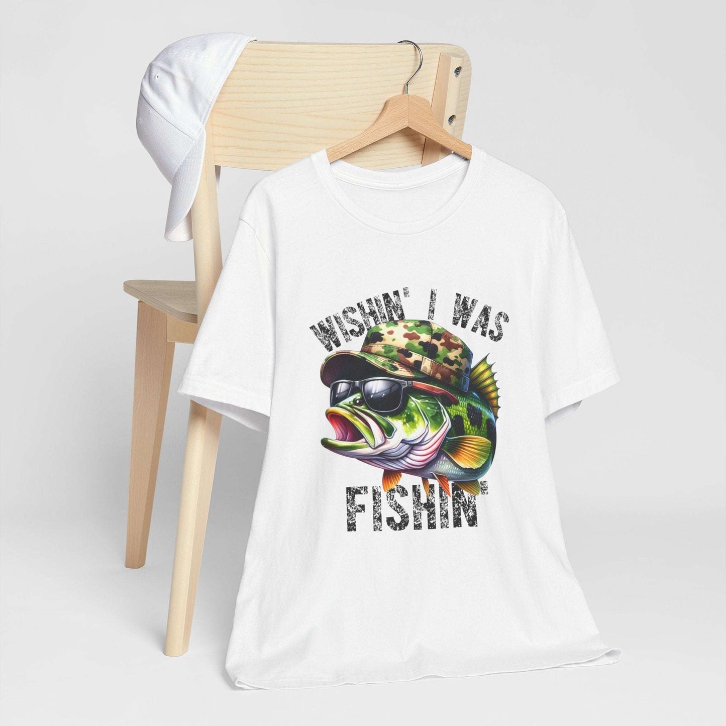 Fishing Enthusiast Unisex Tee - "Wishin' I Was Fishin'" Graphic T-Shirt