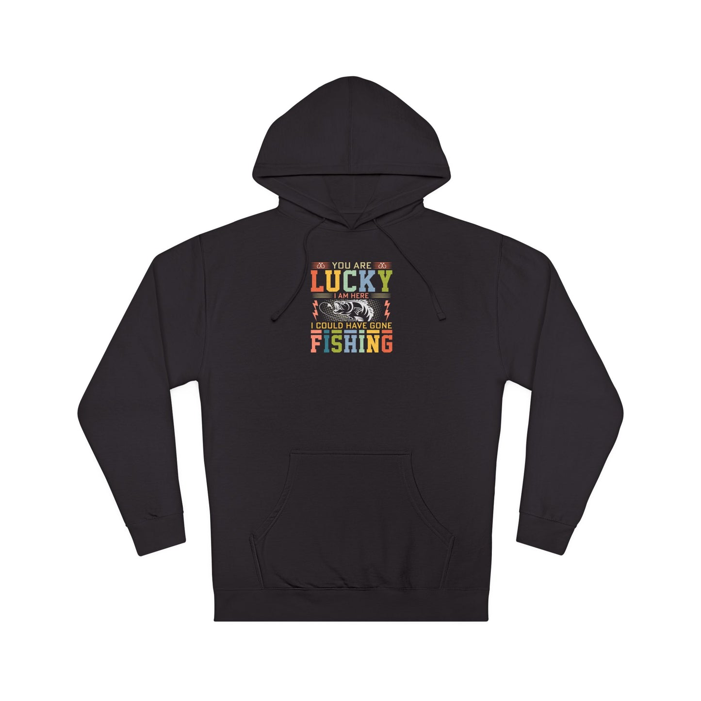Lucky Fishing Unisex Hooded Sweatshirt – Perfect Gift for Anglers & Outdoor Enthusiasts