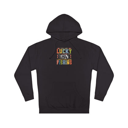 Lucky Fishing Unisex Hooded Sweatshirt – Perfect Gift for Anglers & Outdoor Enthusiasts
