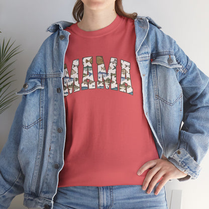 MAMA Fishing Design - Perfect for Everyday Wear & Gifts - Casual Unisex Heavy Cotton Tee with Camo