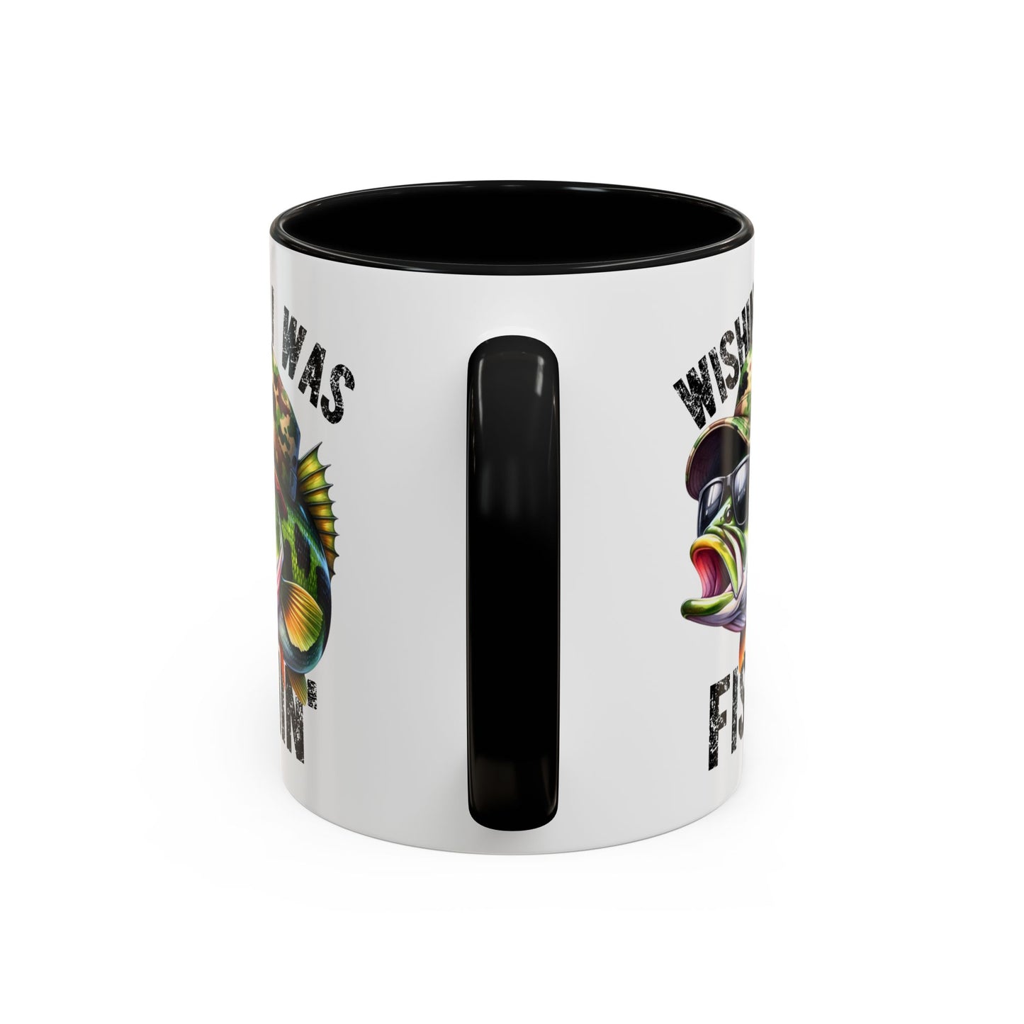 Fishing Enthusiast Coffee Mug - "Wishin' I Was Fishin'" Design