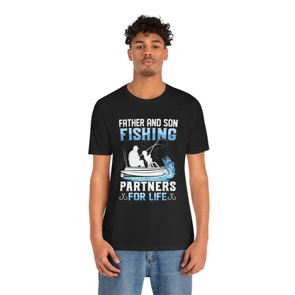 Father and Son Fishing Partners Short Sleeve Tee - Unisex Jersey T-Shirt
