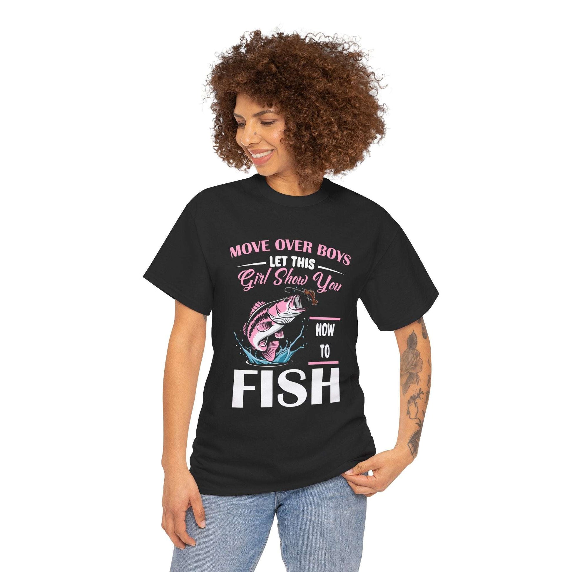 Move Over Boys Fishing Tee - Unisex Heavy Cotton Shirt for Anglers