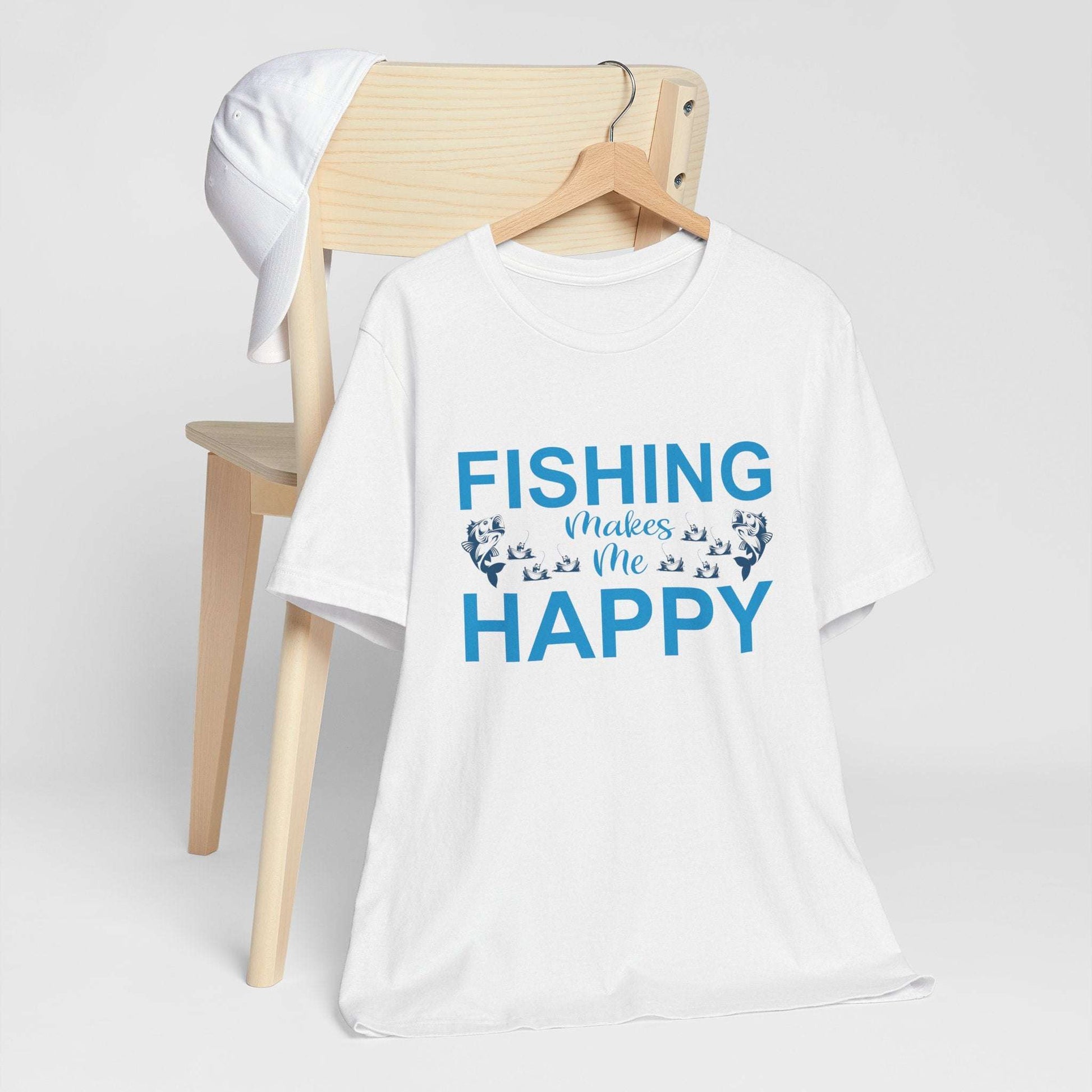Fishing Makes Me Happy Unisex Jersey Tee - Perfect for Anglers!
