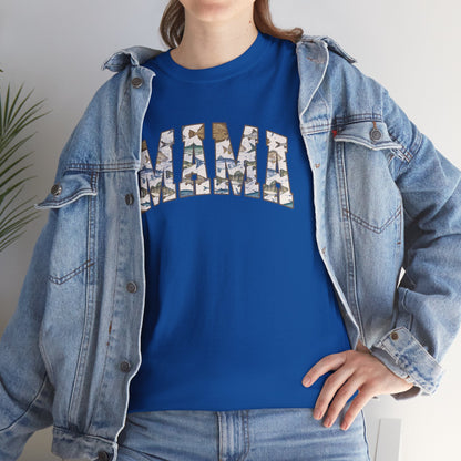 MAMA Fishing Distressed Design - Cool Unisex Heavy Cotton Tee with Casual Comfort for Every Occasion