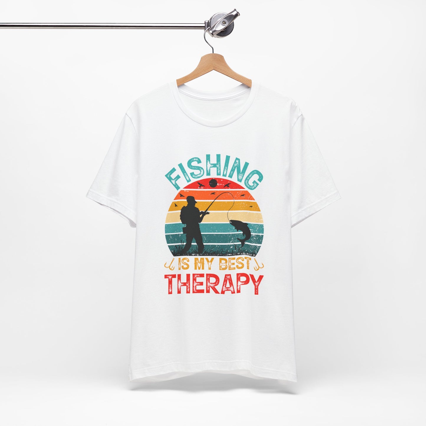 Fishing Is My Best Therapy Unisex Jersey Tee - Perfect for Anglers and Outdoor Enthusiasts