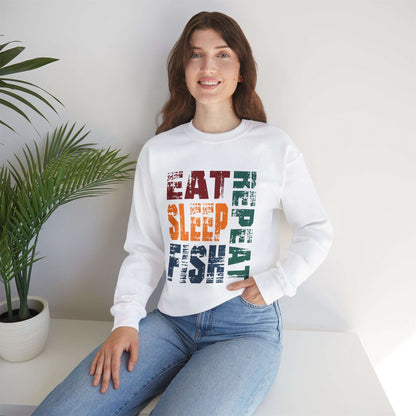 Unisex Heavy Blend™ Crewneck Sweatshirt - Eat Sleep Repeat Fish