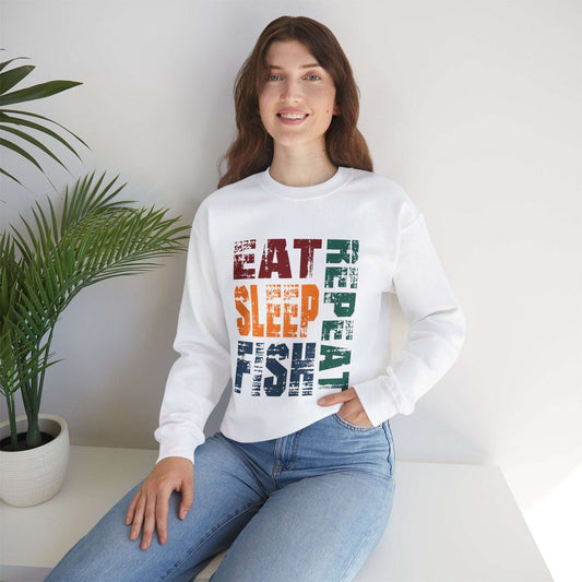 Unisex Heavy Blend™ Crewneck Sweatshirt - Eat Sleep Repeat Fish