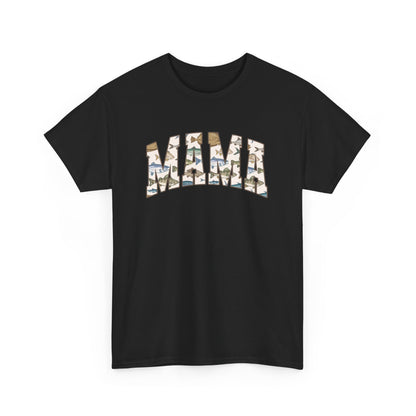 MAMA Fishing Design - Perfect for Everyday Wear & Gifts - Casual Unisex Heavy Cotton Tee with Camo