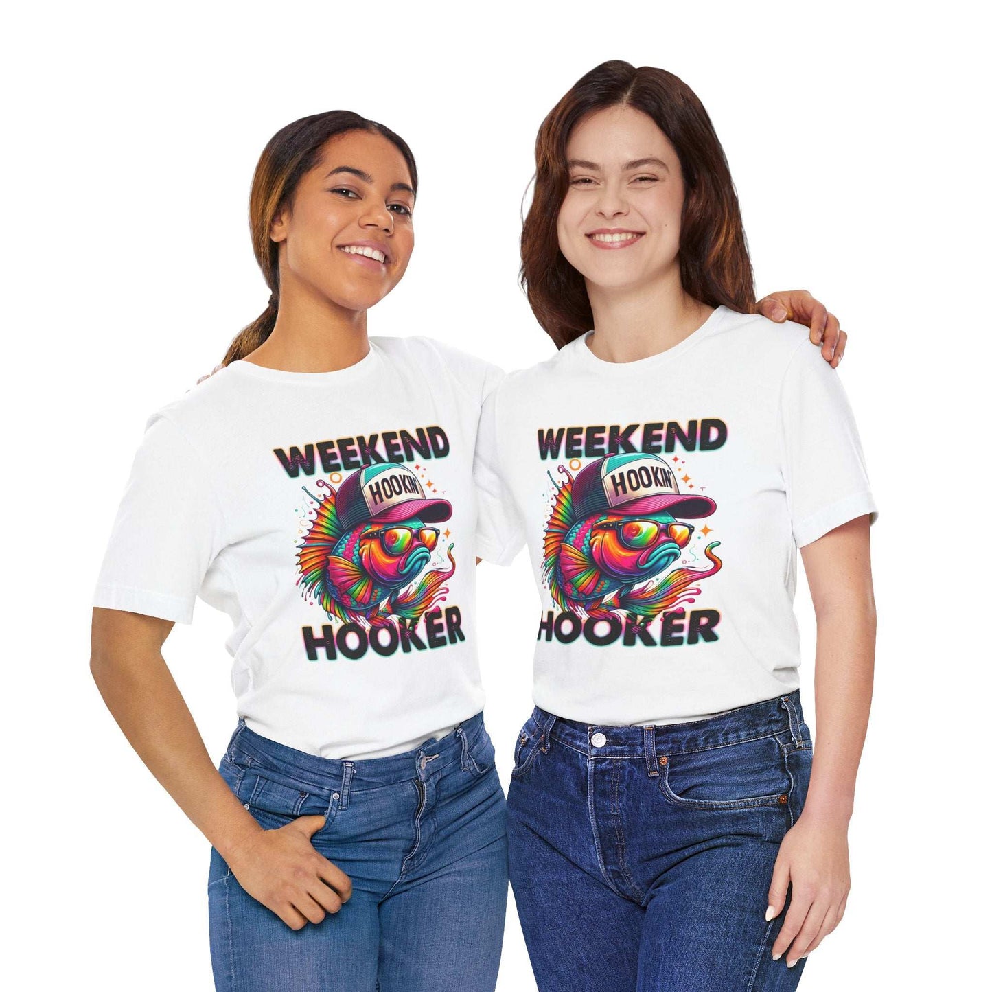 Weekend Hooker Graphic Tee - Fun Colorful Fish Design for Fishing Lovers