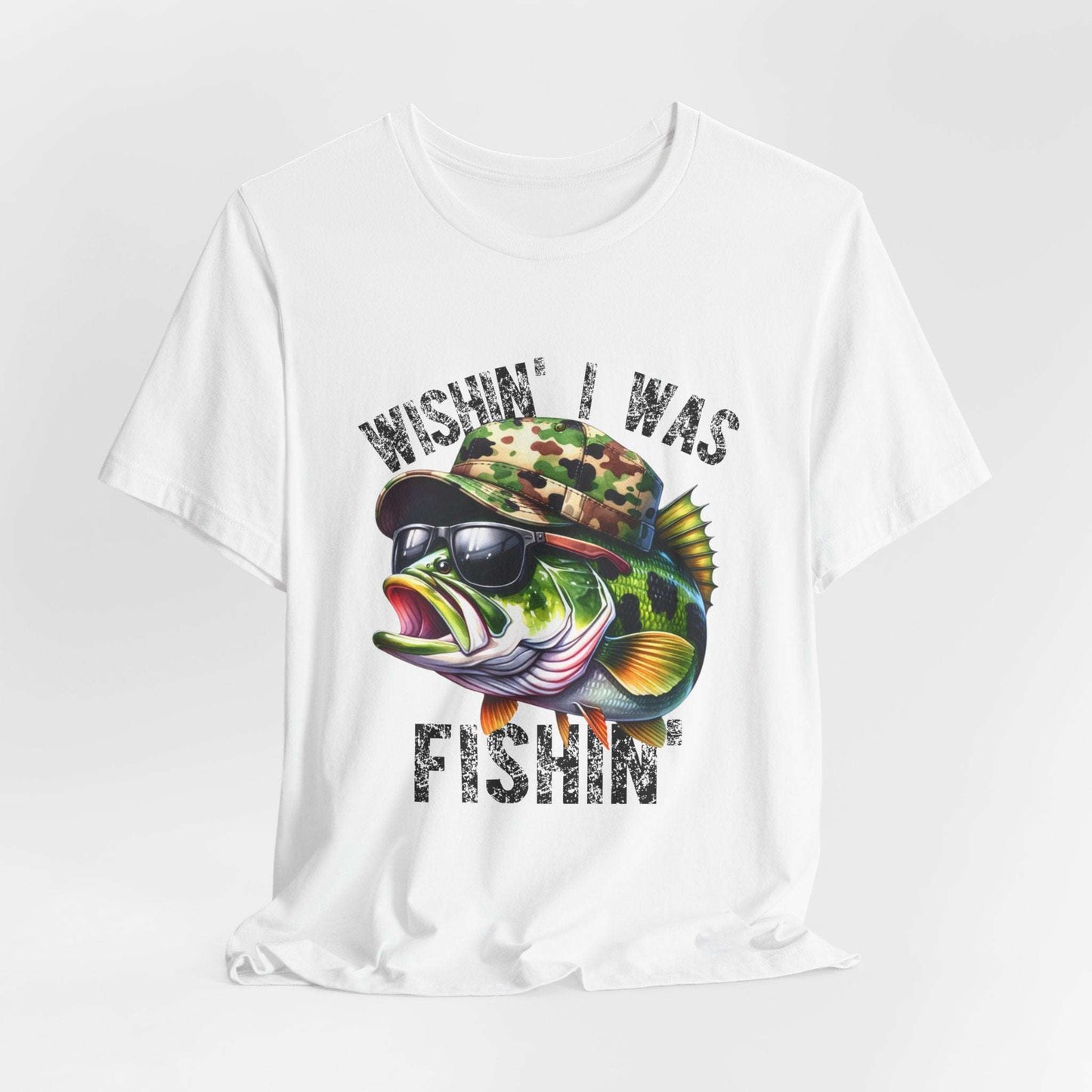 Fishing Enthusiast Unisex Tee - "Wishin' I Was Fishin'" Graphic T-Shirt