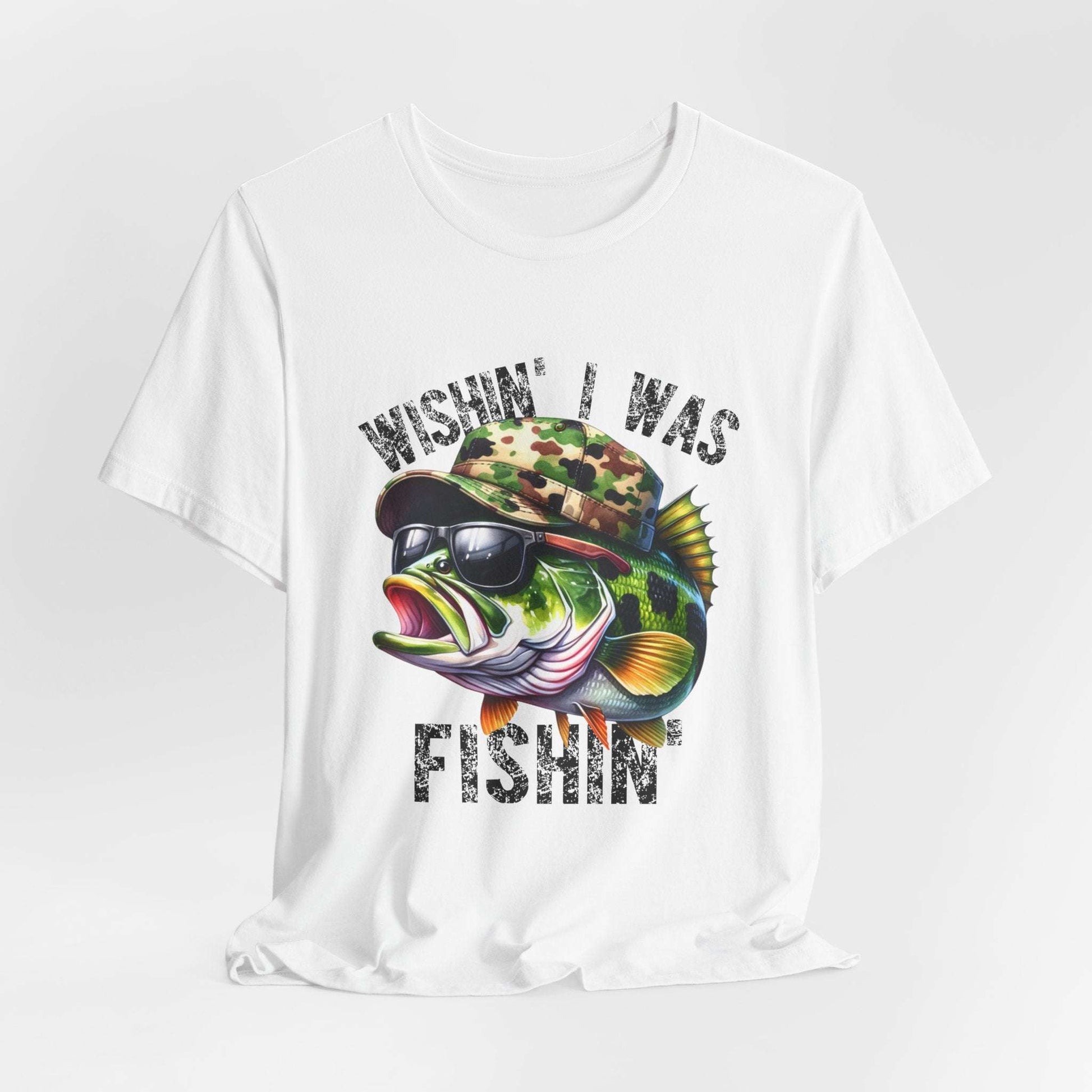Fishing Enthusiast Unisex Tee - "Wishin' I Was Fishin'" Graphic T-Shirt