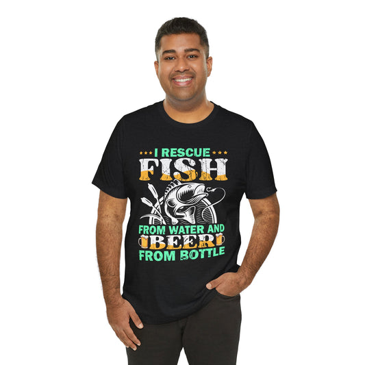 I Rescue Fish From Water and From Bottle Unisex Tee – Perfect Gift for Pet Lovers
