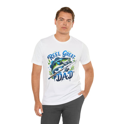 Reel Great Dad Fishing Tee - Unisex Jersey Short Sleeve Shirt for Father's Day