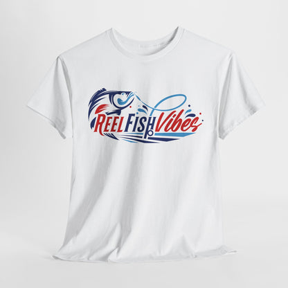 Reel Fish Vibes T-Shirt, Fishing Shirt, Unisex Cotton Tee, Angler Gift, Outdoor Apparel, Summer Fishing Style, Vacation Wear