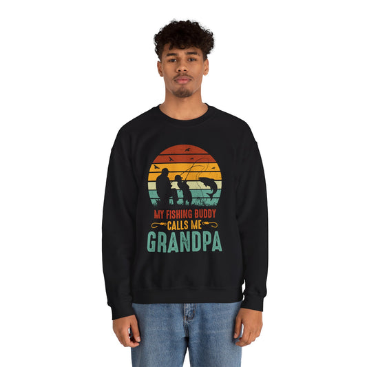 Grandpa Fishing Buddy Sweatshirt - Unisex Heavy Blend™ Crewneck