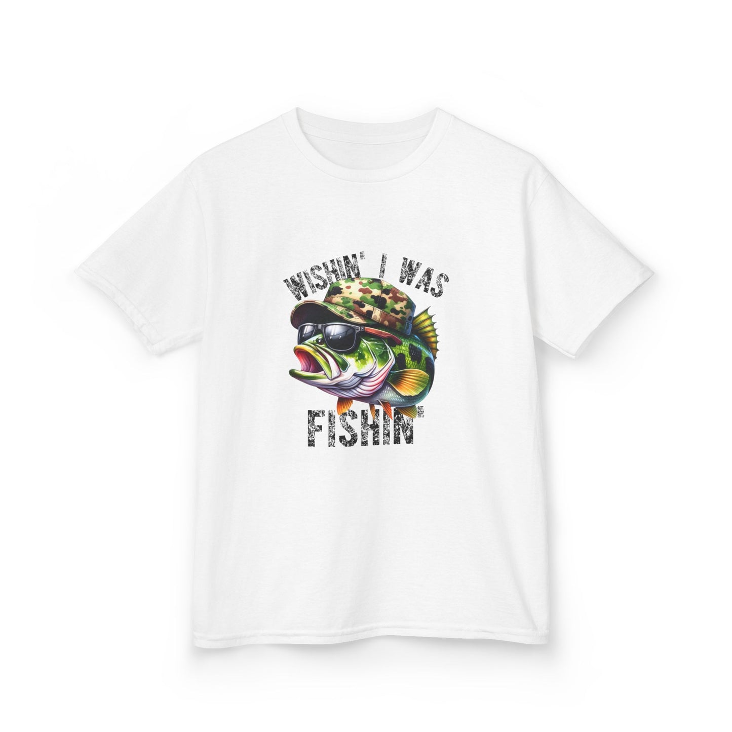 Kids Heavy Cotton™ Tee Wishin I Was Fishin