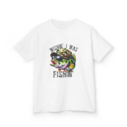 Kids Heavy Cotton™ Tee Wishin I Was Fishin