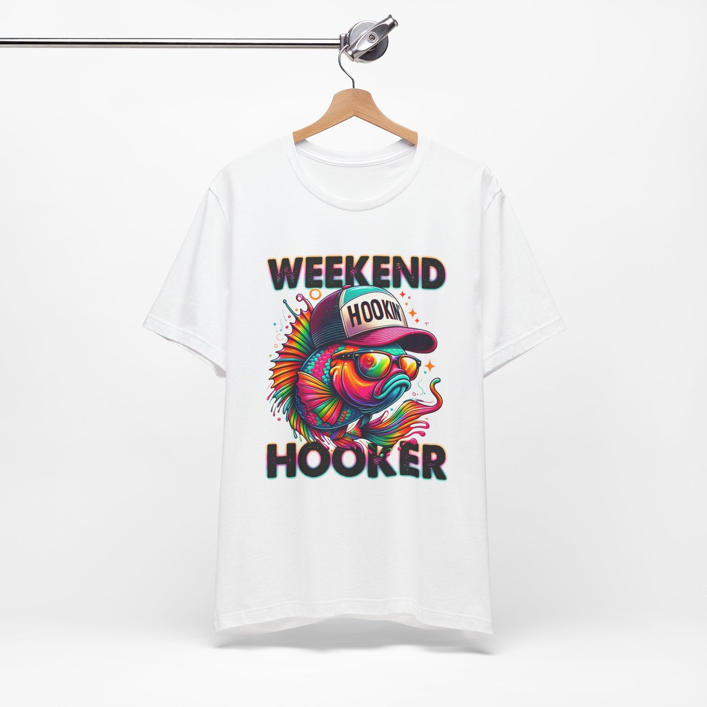 Weekend Hooker Graphic Tee - Fun Colorful Fish Design for Fishing Lovers