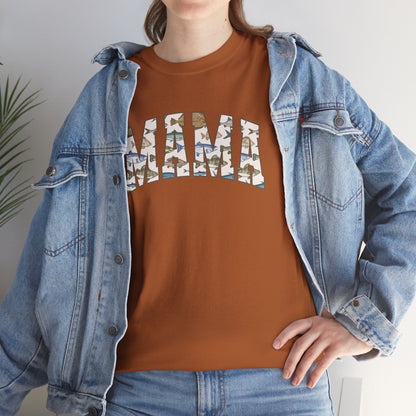 MAMA Fishing Design - Perfect for Everyday Wear & Gifts - Casual Unisex Heavy Cotton Tee with Camo