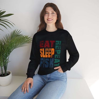 Unisex Heavy Blend™ Crewneck Sweatshirt - Eat Sleep Repeat Fish
