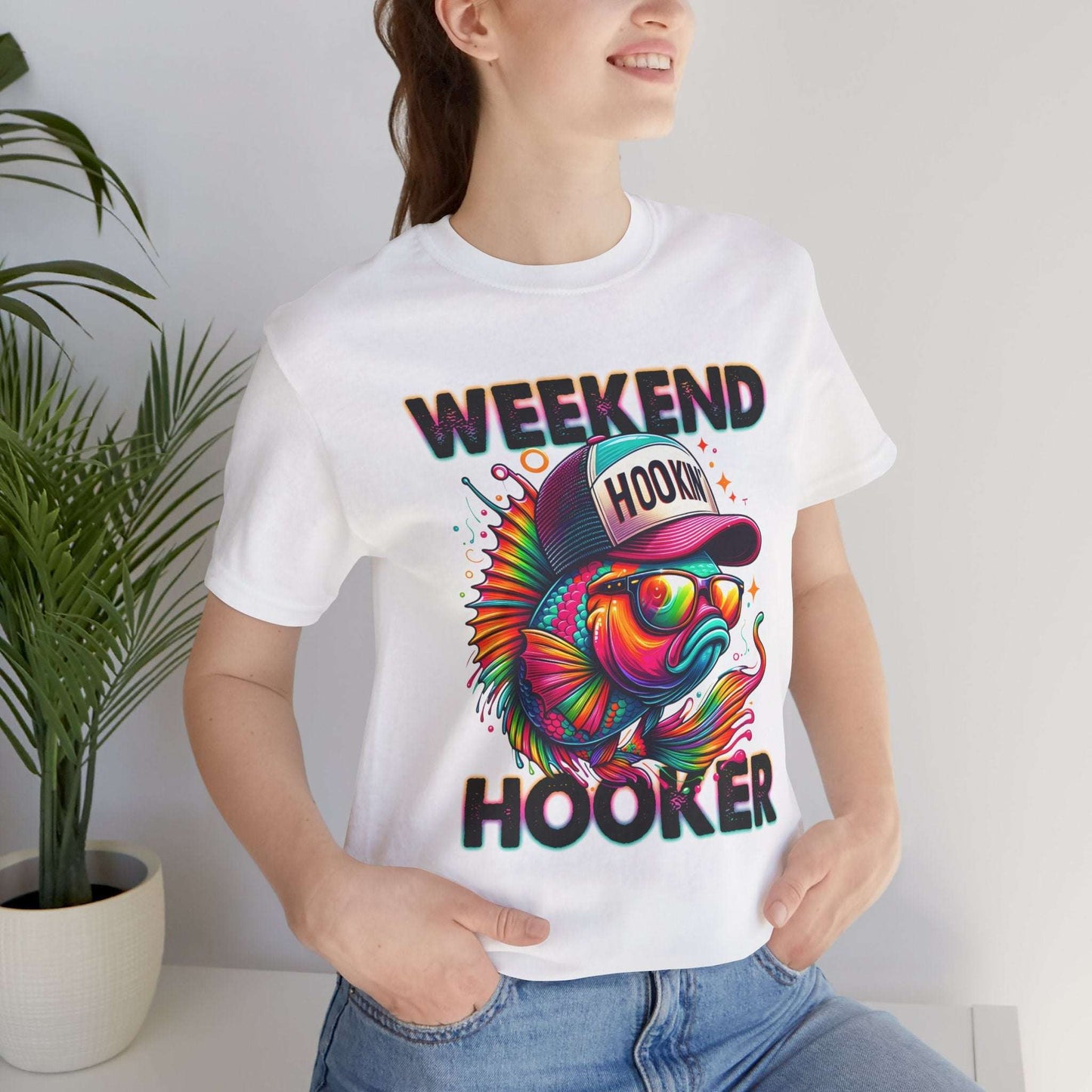 Weekend Hooker Graphic Tee - Fun Colorful Fish Design for Fishing Lovers
