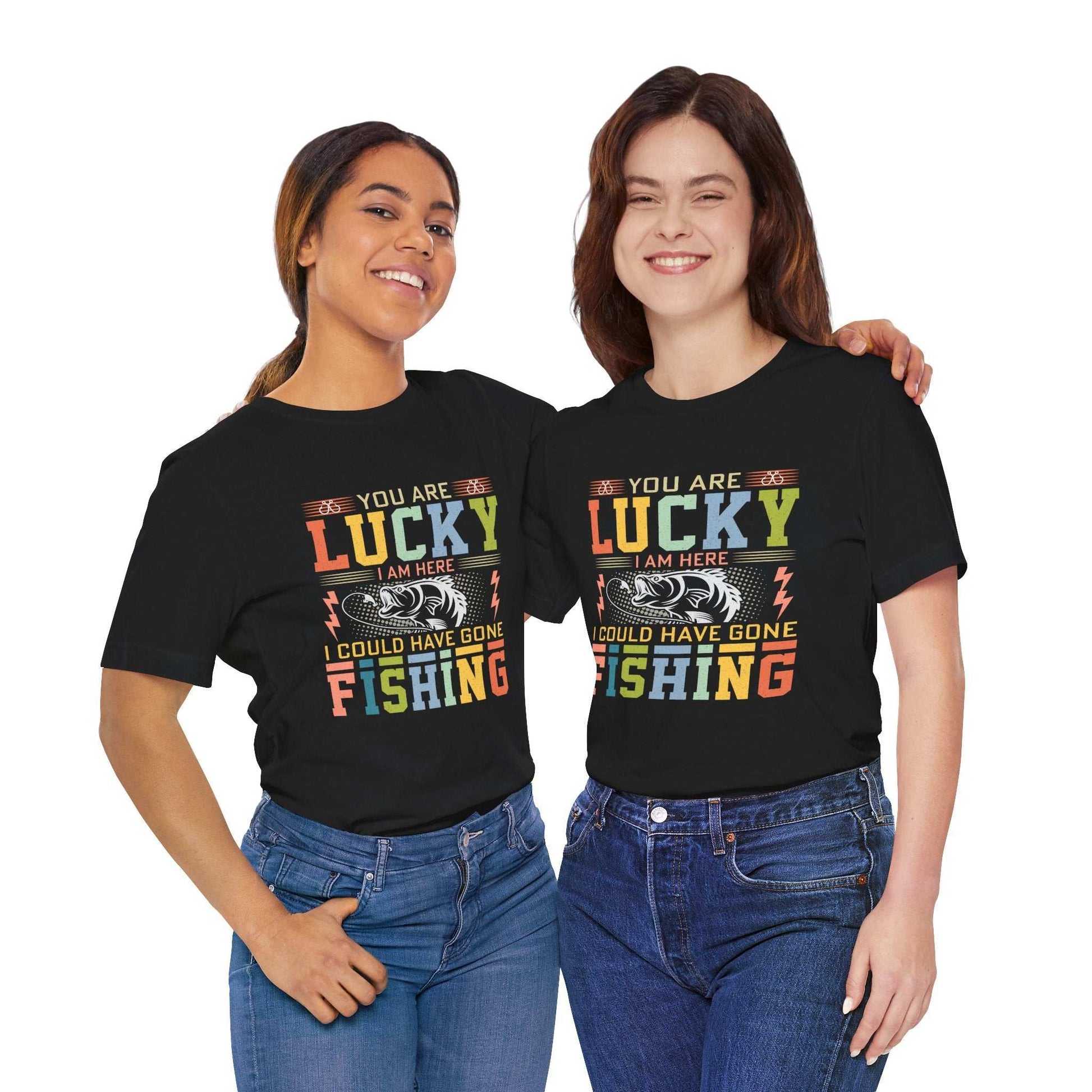 Lucky Fishing Unisex Tee - Perfect Gift for Fishermen