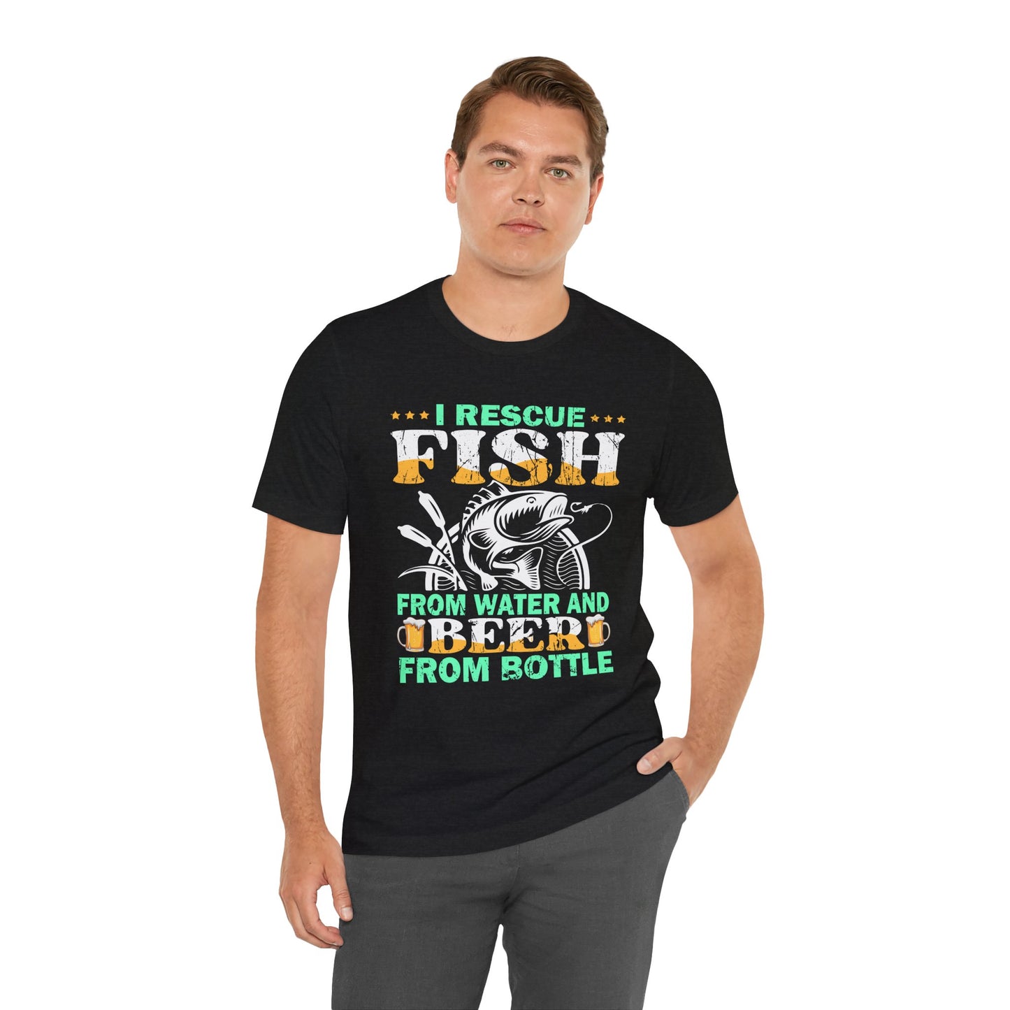I Rescue Fish From Water and From Bottle Unisex Tee – Perfect Gift for Pet Lovers