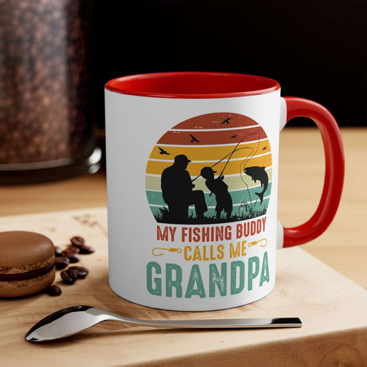 Fishing Grandpa Accent Mug - Perfect Gift for Father's Day & Grandparents' Day