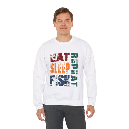 Unisex Heavy Blend™ Crewneck Sweatshirt - Eat Sleep Repeat Fish