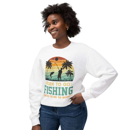 Born to Go Fishing Unisex Crewneck Sweatshirt - Perfect for Fishing Lovers