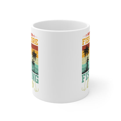 Fishing Club Mug - Work Less, Fish More Ceramic Coffee Cup for Anglers