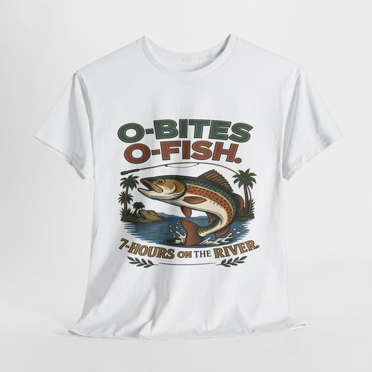 OO7 - O-Bites O-Fish Fishing 7 Hours - Tee - Unisex Heavy Cotton T-Shirt for Outdoor Enthusiasts