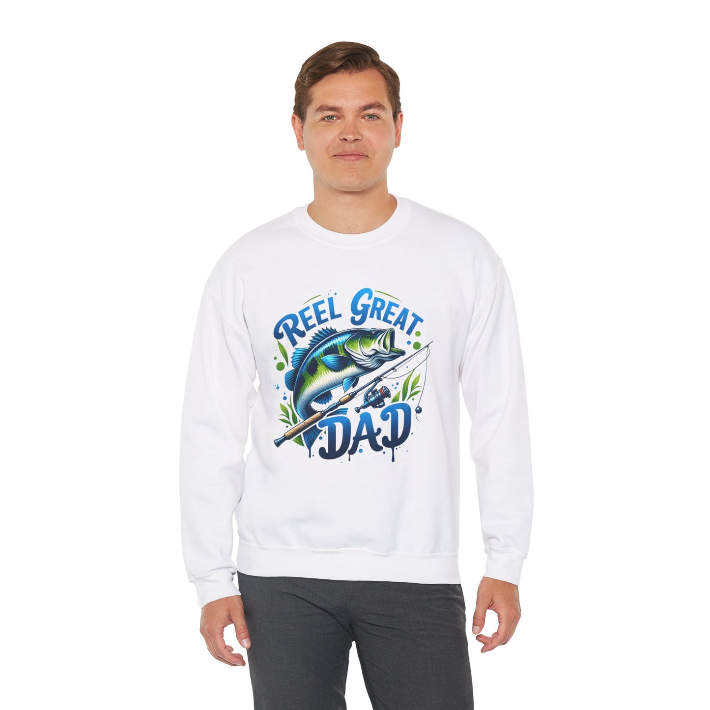 Reel Great Dad Crewneck Sweatshirt - Perfect for Fishing Enthusiasts