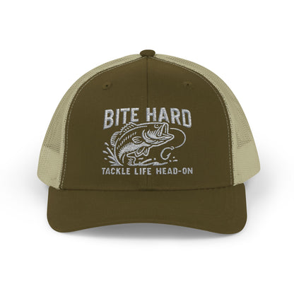 Snapback Trucker Cap - Bite Hard Tackle Like Head On