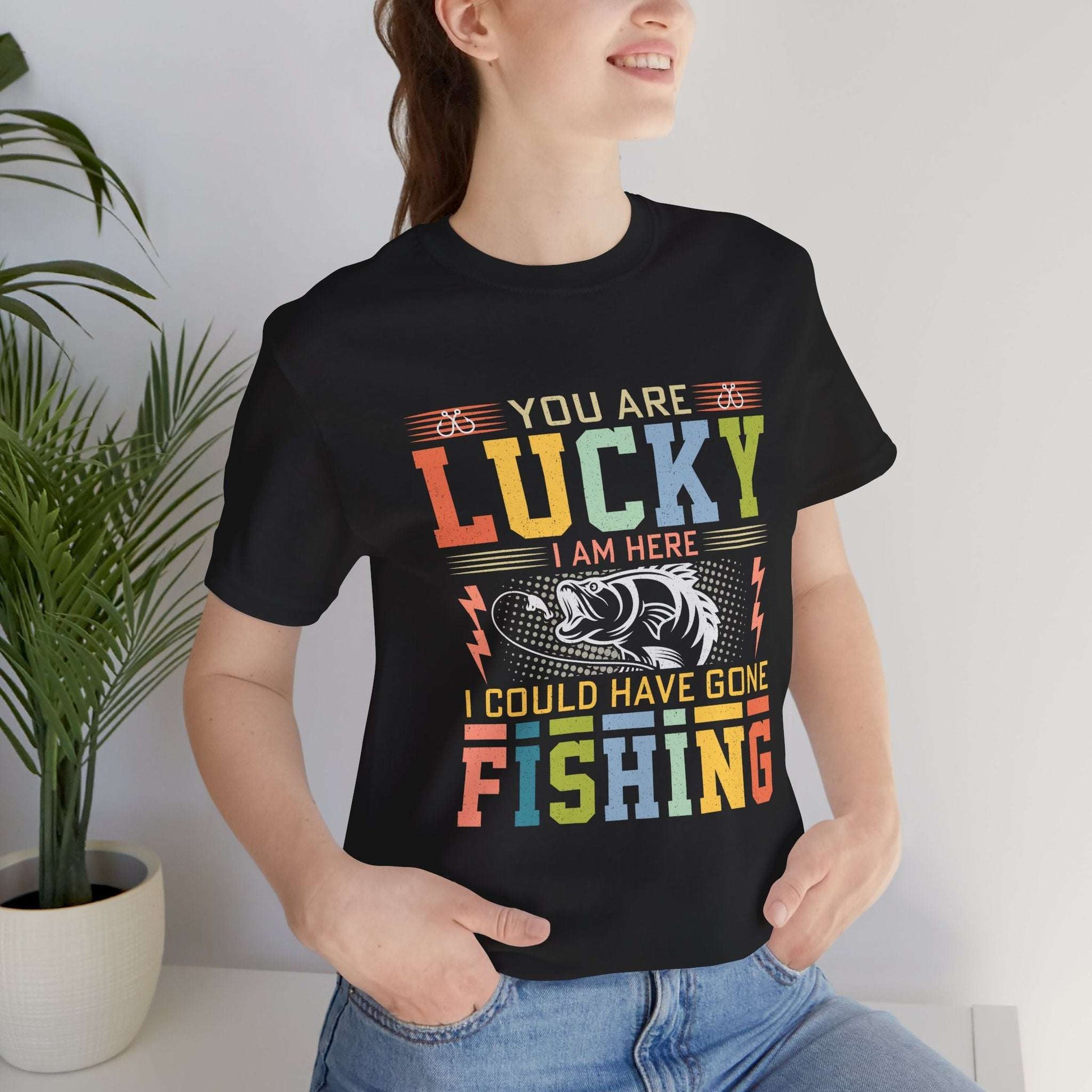 Lucky Fishing Unisex Tee - Perfect Gift for Fishermen