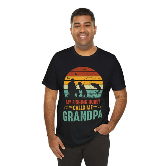 Grandpa Fishing Buddy Tee - Unisex Jersey Short Sleeve Shirt