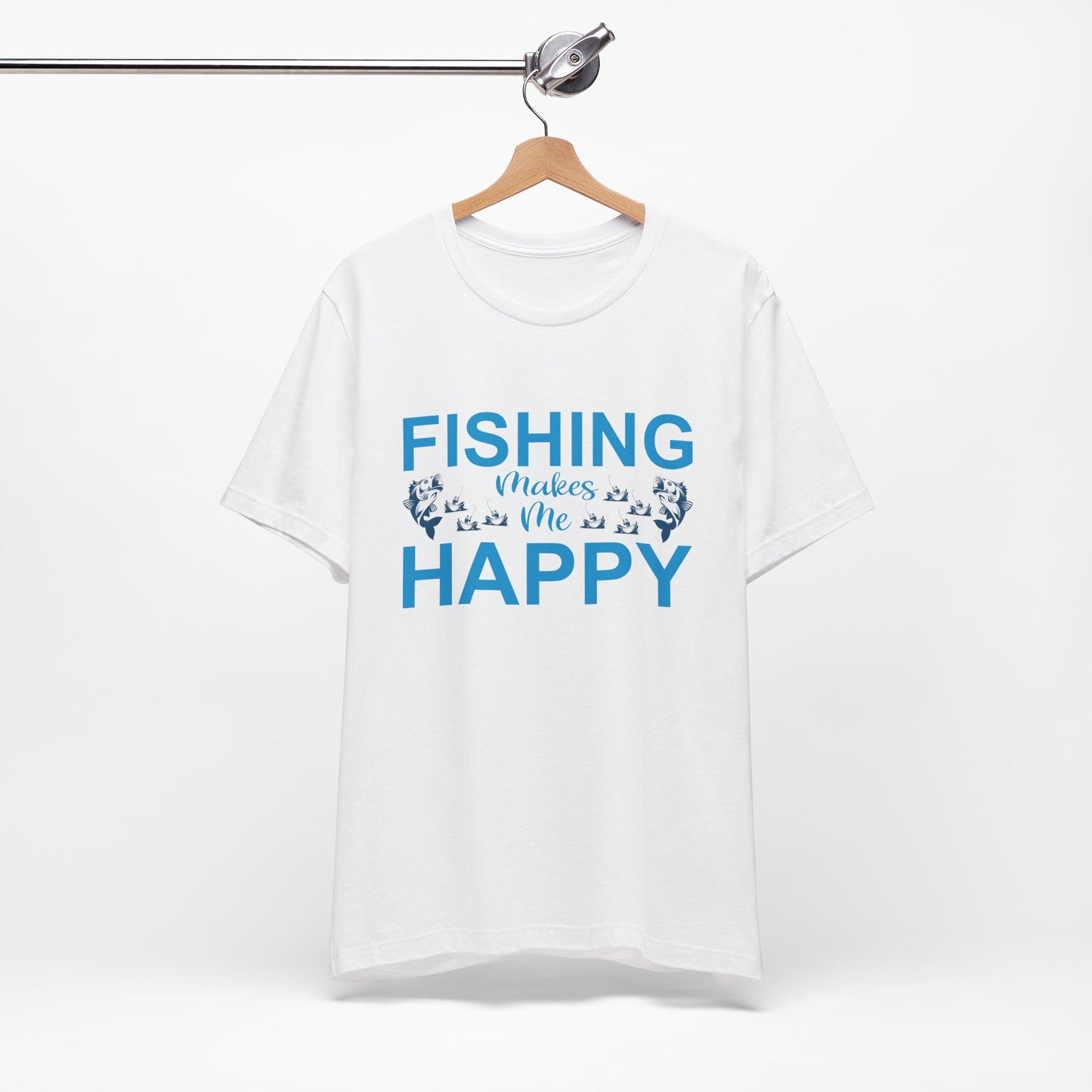 Fishing Makes Me Happy Unisex Jersey Tee - Perfect for Anglers!