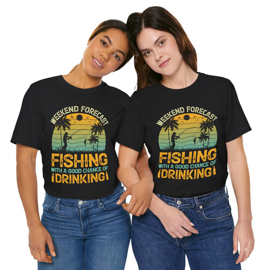 Weekend Forecast Fishing Tee - Unisex Short Sleeve T-Shirt for Outdoor Enthusiasts