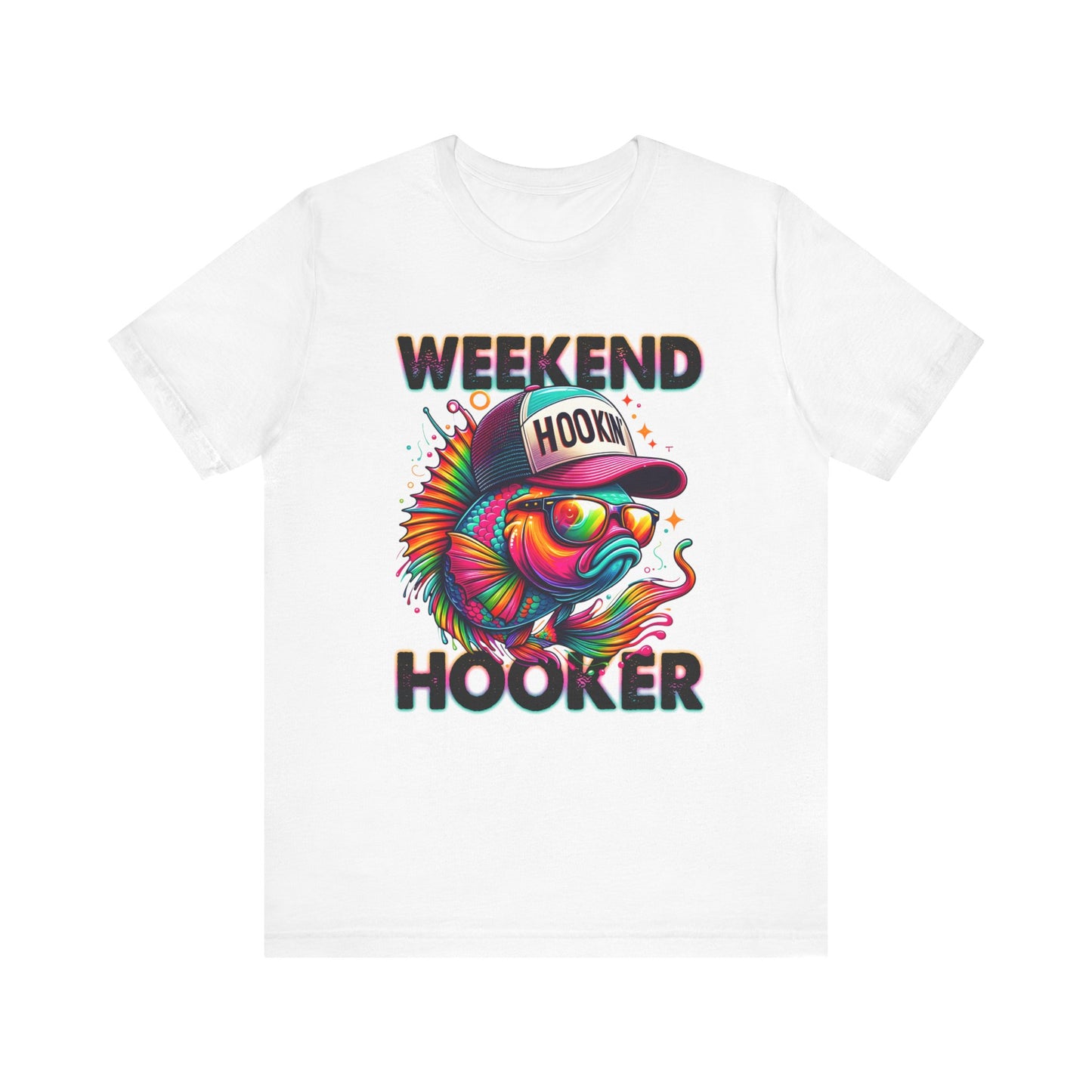 Weekend Hooker Graphic Tee - Fun Colorful Fish Design for Fishing Lovers