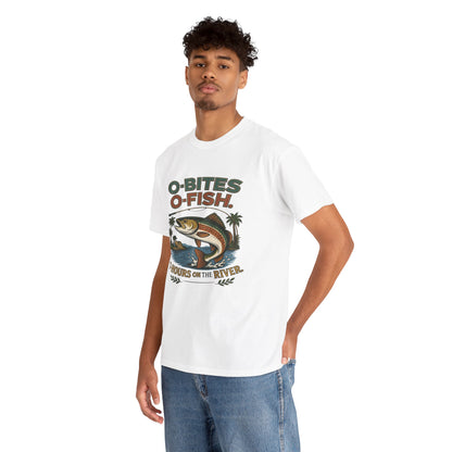 OO7 - O-Bites O-Fish Fishing 7 Hours - Tee - Unisex Heavy Cotton T-Shirt for Outdoor Enthusiasts