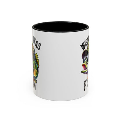 Fishing Enthusiast Coffee Mug - "Wishin' I Was Fishin'" Design