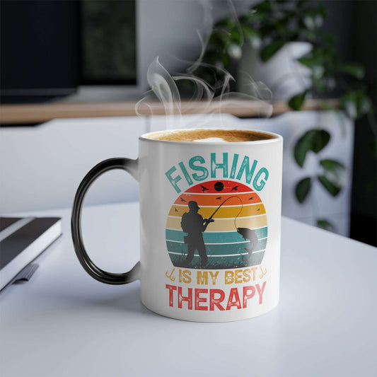 Color Morphing Fishing Mug - 11oz Fishing Therapy Gift for Anglers